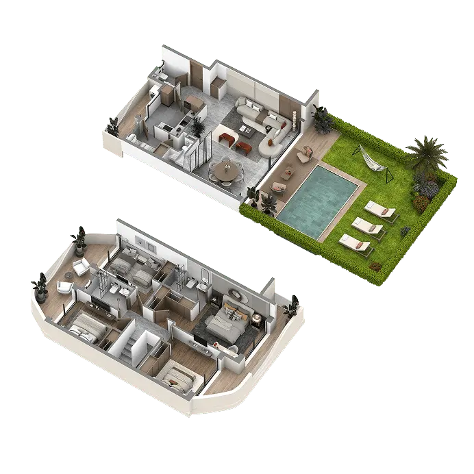 Central hills Duplex 4 chambres avec piscine